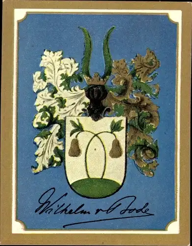 Sammelbild Ruhmreiche deutsche Wappen Nr. 197, Wilhelm von Bode, Kunsthistoriker