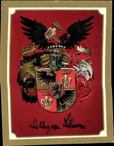 Sammelbild Ruhmreiche deutsche Wappen Nr.185, Detlev Freiherr v. Liliencron, Dichter