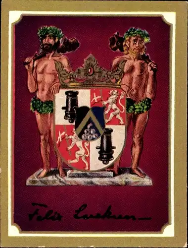 Sammelbild Ruhmreiche deutsche Wappen 155 Felix Graf v. Luckner, Kommandant Hilfskreuzer Seeadler