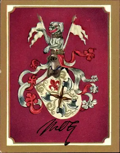 Sammelbild Ruhmreiche deutsche Wappen Nr. 25, Friedrich Chr. Adolf v. Motz, preuß. Finanzminister