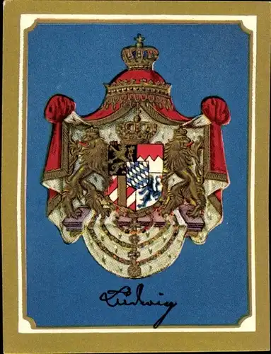 Sammelbild Ruhmreiche deutsche Wappen Nr. 26, Ludwig I., König von Bayern