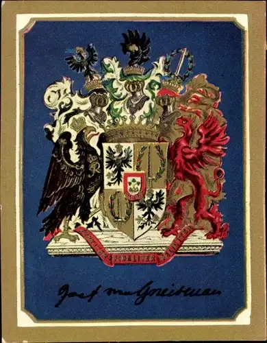 Sammelbild Ruhmreiche deutsche Wappen Nr. 90 Graf Neithardt v. Gneisenau, rechte Hand Blüchers