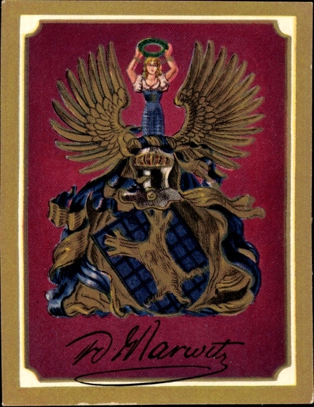 Sammelbild Ruhmreiche deutsche Wappen Nr. 85, Friedrich August v. der