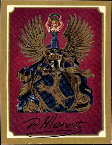 Sammelbild Ruhmreiche deutsche Wappen Nr. 85, Friedrich  August v. der Marwitz, preußischer General