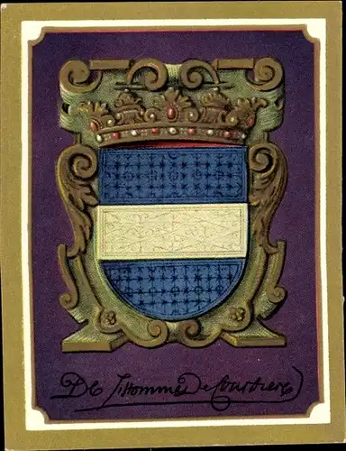 Sammelbild Ruhmreiche deutsche Wappen Nr. 80, Baron de L'Homme de Courbiere, Verteidiger Graudenz