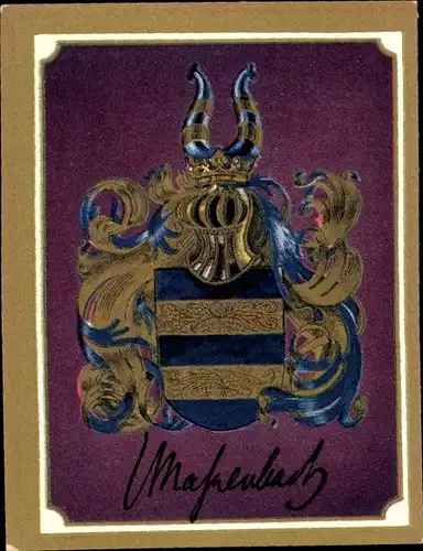 Sammelbild Ruhmreiche deutsche Wappen Nr. 79, Chistian v. Massenbach, Generalquartiermeister