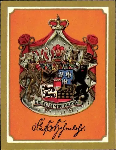 Sammelbild Ruhmreiche deutsche Wappen Nr. 78, Fürst zu Hohenlohe-Ingelfingen, Preuß. General