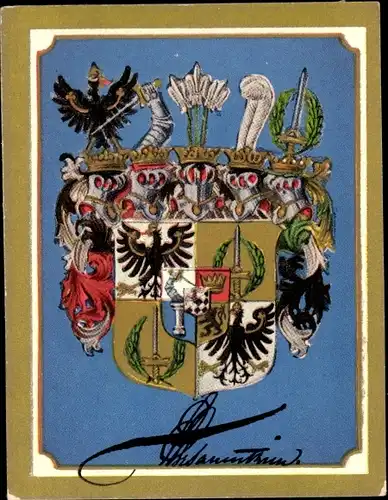 Sammelbild Ruhmreiche deutsche Wappen Nr. 92, Graf Tauentzien v. Wittenberg, preuß. General