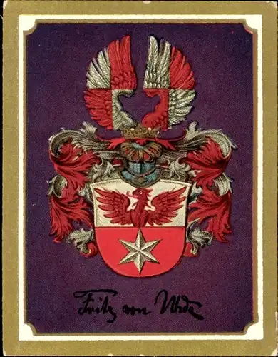 Sammelbild Ruhmreiche deutsche Wappen Nr. 224, Fritz von Uhde, Maler