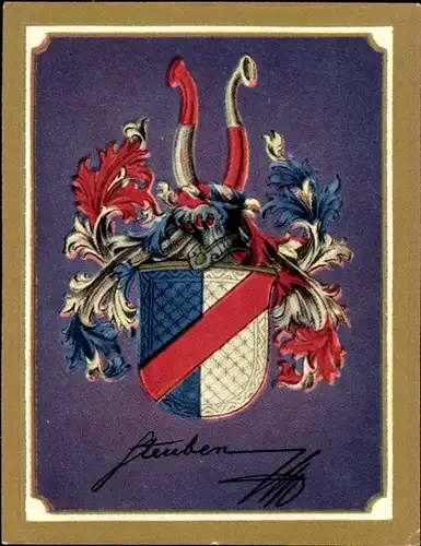 Sammelbild Ruhmreiche deutsche Wappen Nr. 75, Friedrich Wilhelm v. Steuben