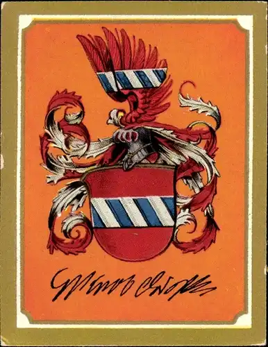 Sammelbild Ruhmreiche deutsche Wappen Nr. 216, Georg Wenzeslaus v. Knobelsdorff, Architekt