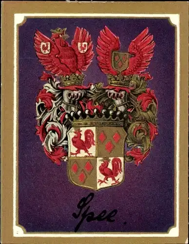Sammelbild Ruhmreiche deutsche Wappen Nr. 150, Max. Graf v. Spee, Kreuzergeschwader im Stillen Ozean