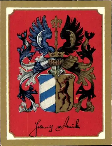 Sammelbild Ruhmreiche deutsche Wappen Nr. 154, Helmuth v. Mücke, 1. Offizier d. Kreuzers "Emden"