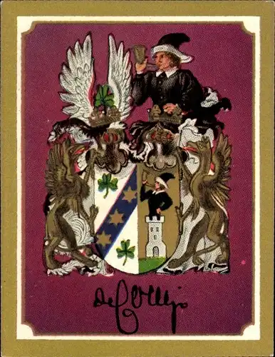 Sammelbild Ruhmreiche deutsche Wappen Nr. 6, Samuel Freiherr v. Cocceji, preußische Gerichtsreform