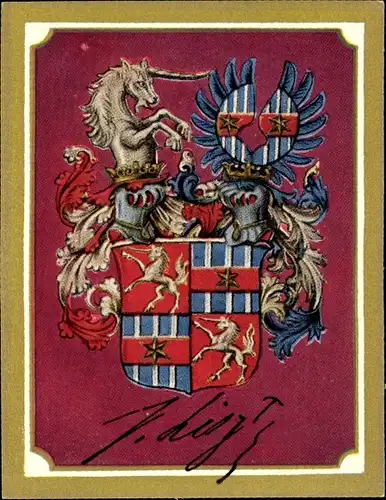 Sammelbild Ruhmreiche deutsche Wappen Nr. 207, Franz von Liszt, Komponist