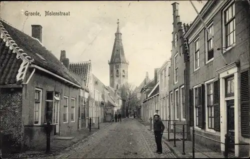 Ak Groede Zeeland, Molenstraat