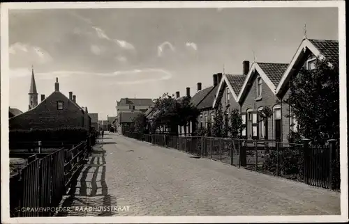 Ak 's Gravenpolder Zuid Beveland Zeeland, Raadhuisstraat