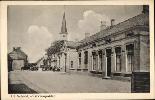 Ak 's Gravenpolder Zuid Beveland Zeeland, De School