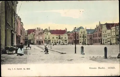 Ak Goes Zeeland Niederlande, Groote Markt