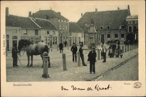 Ak Goes Zeeland Niederlande, Beestenmarkt