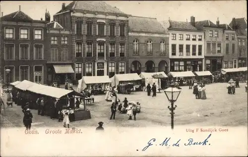 Ak Goes Zeeland Niederlande, Groote Markt