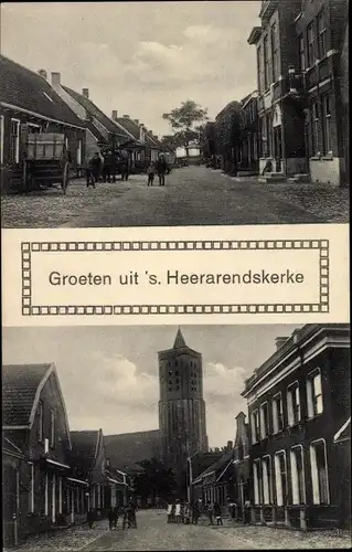 Ak 's Heer Arendskerke Zeeland Niederlande, Straßenpartie