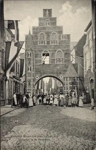 Ak Goes Zeeland Niederlande, Eerepoort in de Kerkstraat