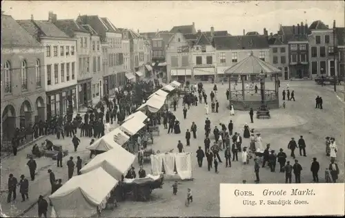 Ak Goes Zeeland Niederlande, Groote Markt