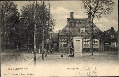 Ak Haamstede Zeeland, Dorpsgezicht, Wasserpumpe