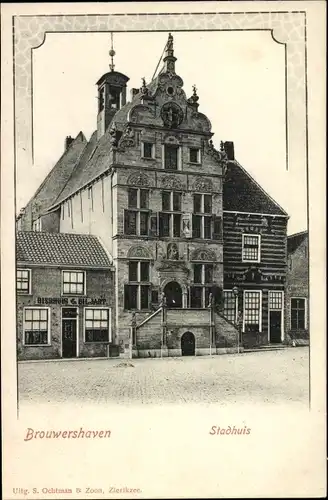 Ak Brouwershaven Zeeland, Stadthaus