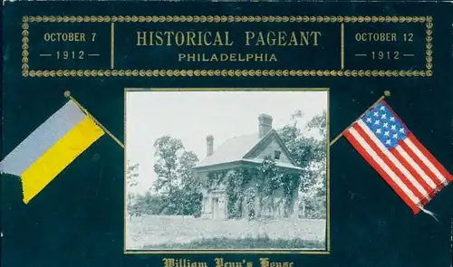 Passepartout Ak Philadelphia Pennsylvania USA, William Penn's House, Historical Pageant 1912