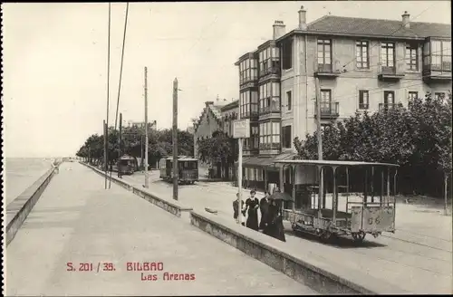 Ak Bilbao Baskenland, Las Arenas, Straßenbahnen