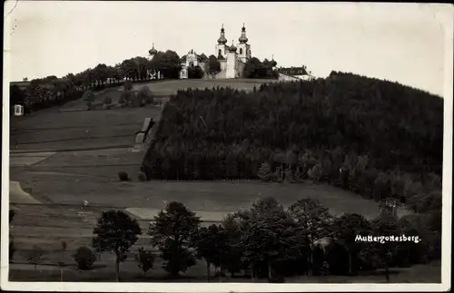 Ak Muttergottesberg Tschechien, Panorama mit Kirche