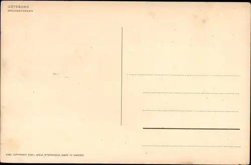 Künstler Ak Göteborg Schweden, Brunnsparken, Thule, Uhr