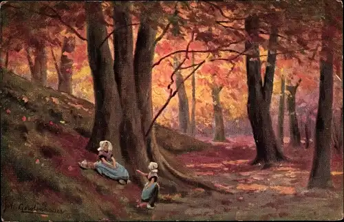 Künstler Ak Gerstenhauer, Mädchen in niederländischen Trachten