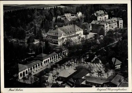 Ak Bad Steben in Oberfranken, Kuranlagen, Fliegeraufnahme