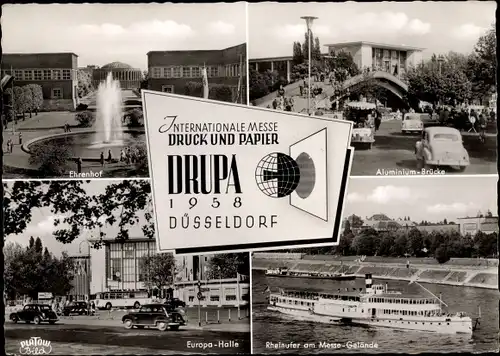Ak Düsseldorf, Internationale Messe, Druck und Papier, Drupa 1958, Europahalle
