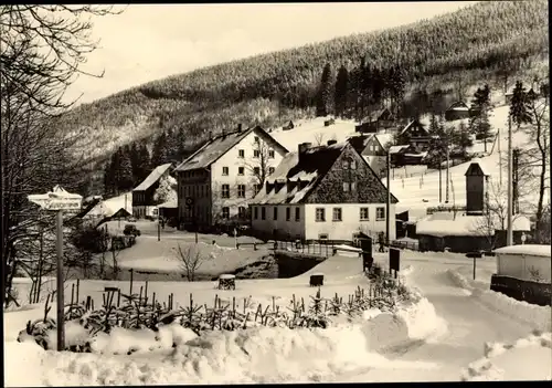 Ak Wildenthal Eibenstock im Erzgebirge, Konsum-Hotel Am Auersberg, Winter, Schnee