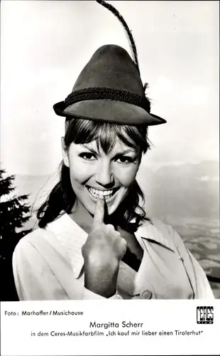 Ak Schauspielerin Margitta Scherr, Portrait, Film Ich kauf mir lieber einen Tirolerhut