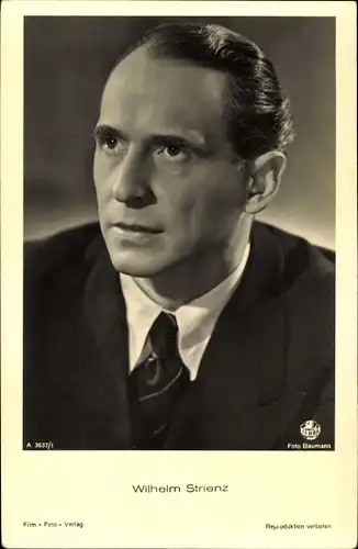 Ak Schauspieler Wilhelm Strienz, Portrait, Film Foto Verlag A 3637/1