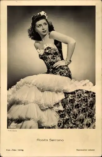 Ak Schauspieler Rosita Serrano, Portrait im Abendkleid