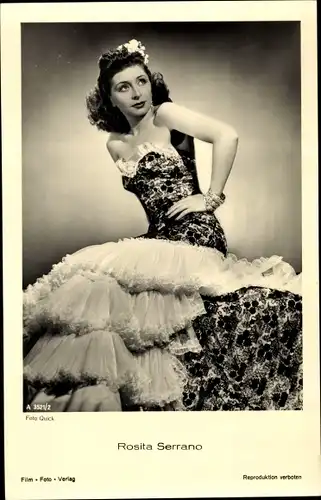 Ak Schauspieler Rosita Serrano, Portrait im Abendkleid