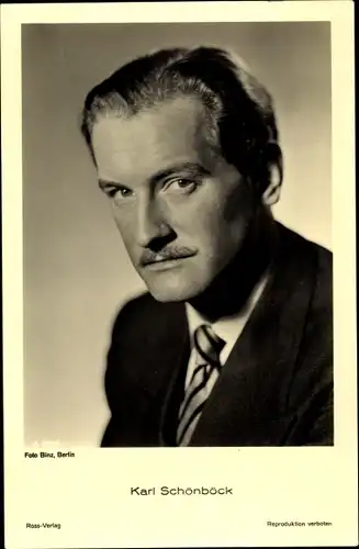 Ak Schauspieler Karl Schönböck, Portrait, Krawatte, Ross Verlag 3350/1