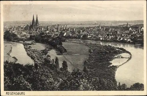 Ak Regensburg an der Donau Oberpfalz, Panorama