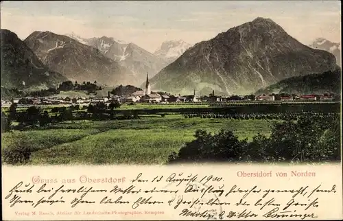 Ak Oberstdorf im Oberallgäu, Panorama von Norden