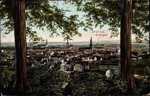 Ak Erlangen in Mittelfranken Bayern, Panorama