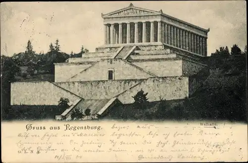 Ak Donaustauf in der Oberpfalz, Walhalla bei Regensburg