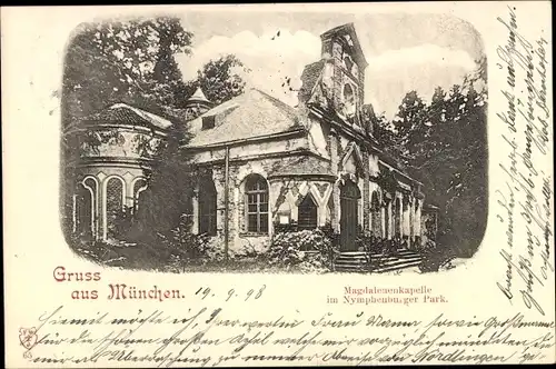 Ak Nymphenburg München, Magdalenenkapelle im Nymphenburger Park