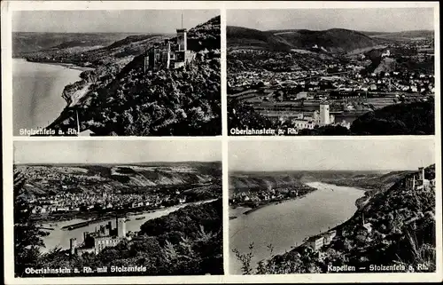 Ak Stolzenfels Koblenz am Rhein, Panorama, Oberlahnstein, Kapellen
