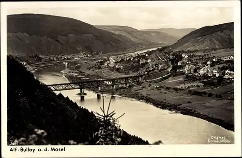 Ak Alf an der Mosel, Bullay, Panorama, Brücke